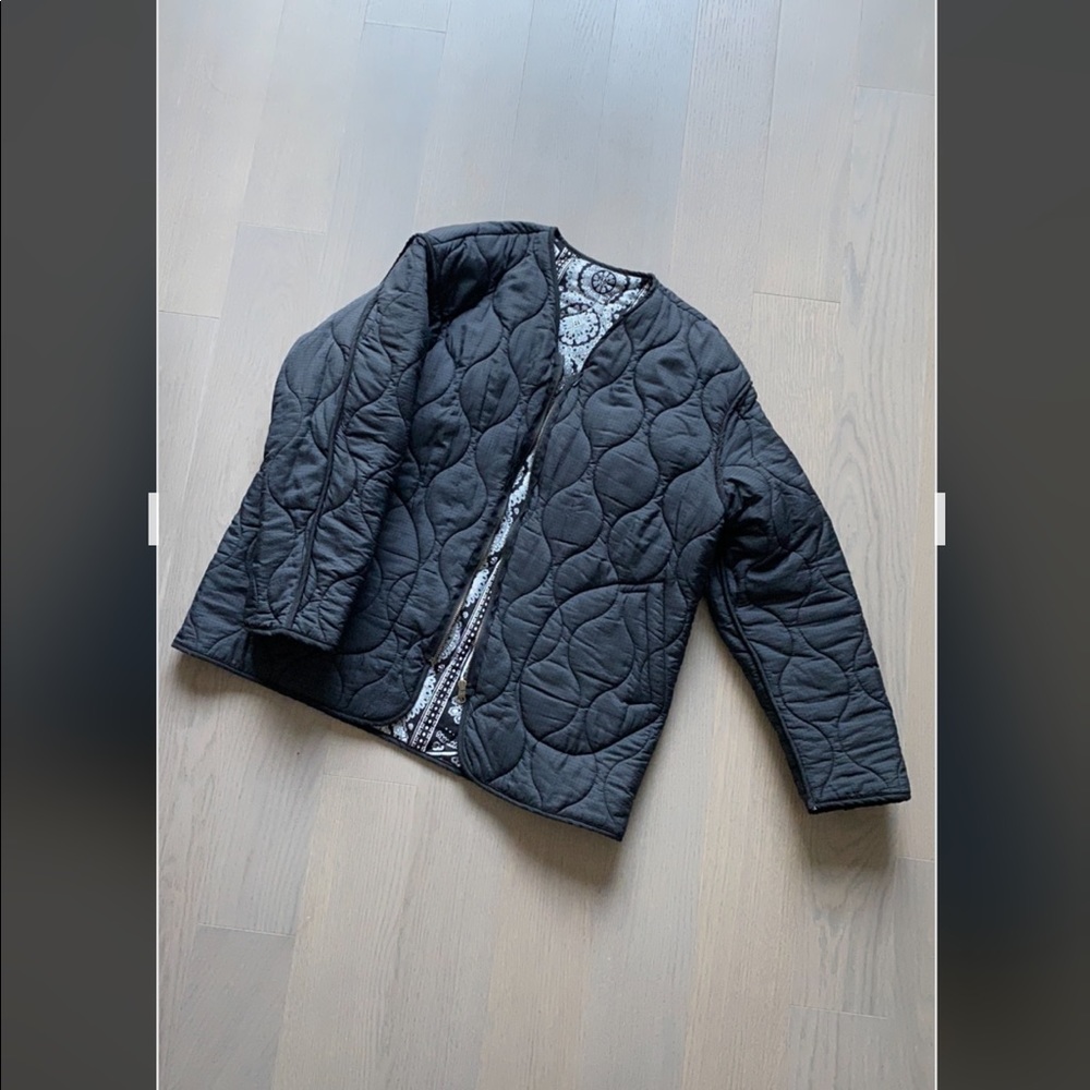 KOREA ProjectB Quilted 2-way Puffer Jacket Coat Black